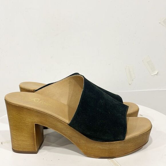 Rebels Orlanda Asymmetrical Platform Clog Sandal Black Y2K Made in Italy Slip On - Picture 6 of 12